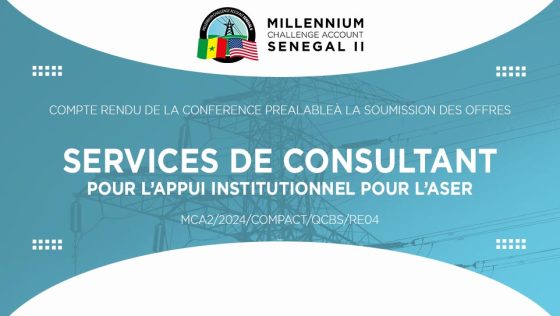 Compte-rendu de la conférence préalable à la soumission des offres relatives aux services de consultant pour l’appui institutionnel pour l’ASER