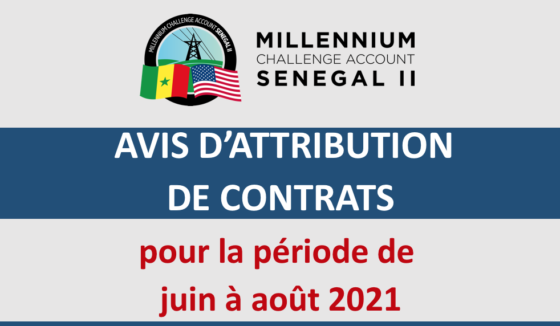 AVIS D’ATTRIBUTION DE CONTRATS POUR LA PERIODE DE JUIN À AOÛT 2021