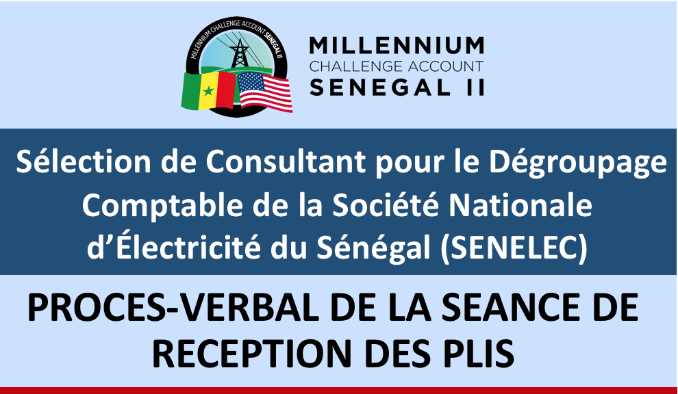 PV de la séance de réception des plis_sélection Consultant Dégroupage Comptable de Senelec