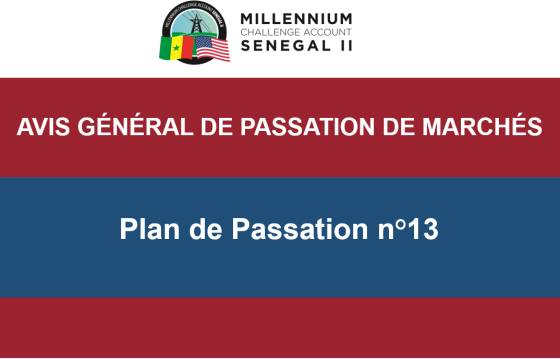AVIS GENERAL DE PASSATION DE MARCHES : PLAN DE PASSATION N°13