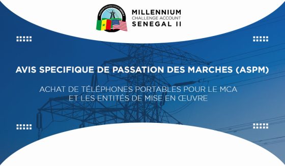 Achat de téléphones portables pour le MCA-Sénégal II et les entités de mise en œuvre