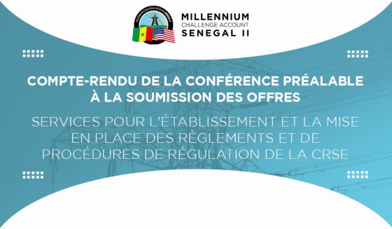 Compte-rendu de la conférence préalable à la soumission des offres pour les services pour l’établissement et la mise en place des règlements et de procédures de régulation de la Commission de Régulation du Secteur de l’Energie (CRSE)