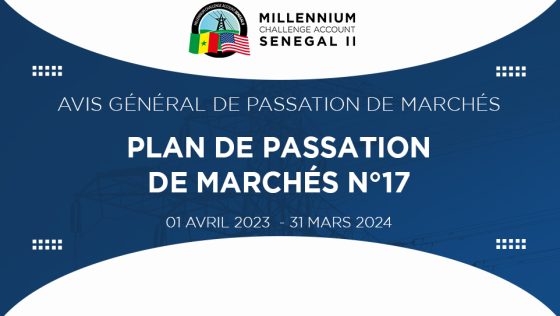 Avis Général de Passation de Marchés – Plan de Passation de Marchés n°17