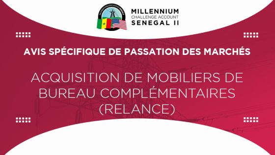 Avis pour l’acquisition de mobiliers de bureau complémentaires (Relance)
