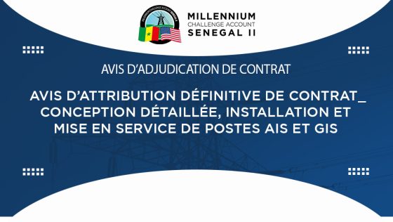Avis d’attribution définitive de contrat pour la conception détaillée, installation et mise en service de postes AIS Et GIS
