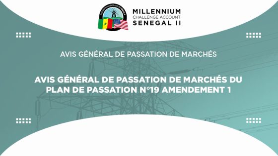 Avis Général de Passation de Marchés – Plan de Passation des Marchés PP 19 _ Amendement 1