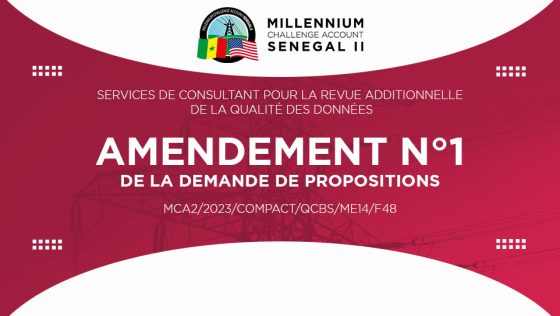 Amendement n°1 demande de propositions : Services de consultant pour la revue additionnelle de la qualité des données