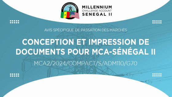 Avis pour la conception et l’impression de documents pour MCA-Sénégal II