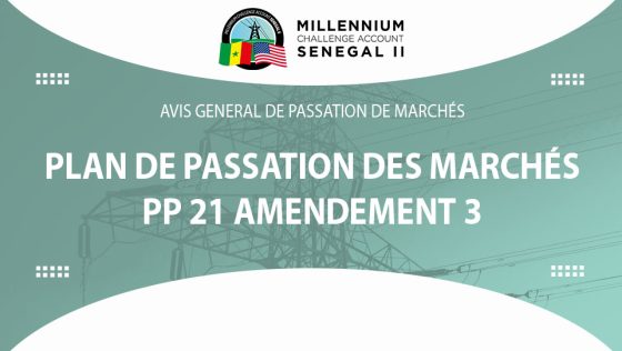 Avis Général de Passation de Marchés : Plan de Passation des Marchés PP 21 Amendement 3