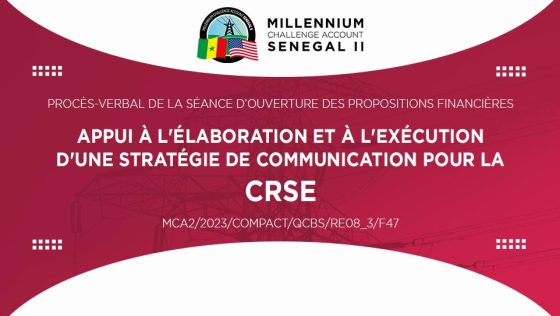 Procès-verbal de séance d’ouverture des offres relatives à l’appui à l’élaboration et à l’exécution d’une stratégie de communication pour la CRSE
