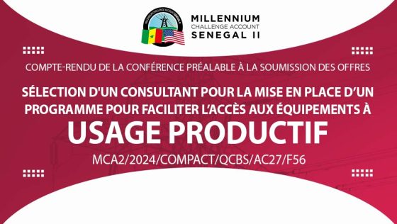 Compte rendu de la conférence préalable à la soumission des offres relatives à la sélection d’un consultant pour la mise en place d’un programme pour faciliter l’accès aux équipements à usage productif