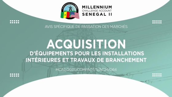 Avis pour l’acquisition d’équipements pour les installations intérieures et travaux de branchement