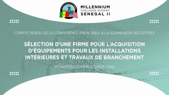 Compte-rendu de la conférence préalable à la soumission des offres relatives au dossier d’appel d’offres pour la sélection d’une firme pour l’acquisition d’équipements pour les installations intérieures et travaux de branchement