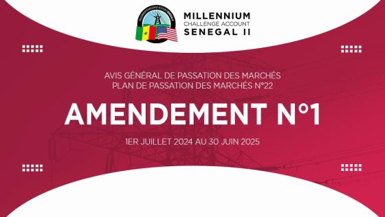 Avis Général De Passation Des Marchés – Plan De Passation De Marchés N°22 – Amendement N°1