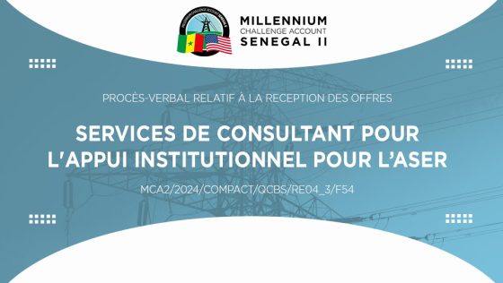 Procès-verbal de séance de réception des offres relatives aux services de consultant pour l’Appui Institutionnel pour l’ASER