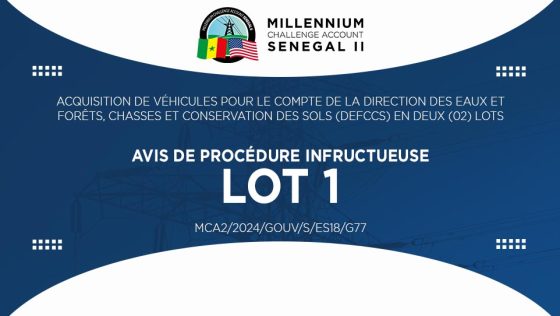 AVIS DE PROCÉDURE INFRUCTUEUSE : Acquisition de véhicules pour le compte de la DEFCCS en 2 lots – Acquisition de Sept (7) véhicules / unité légère de lutte contre les feux de brousse