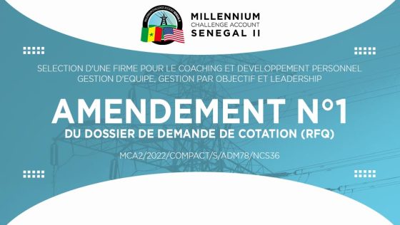 AMENDEMENT N°1 DU DOSSIER DE DEMANDE DE COTATION : Sélection d’une firme pour le coaching et développement personnel  (gestion d’équipe, gestion par objectif et leadership)