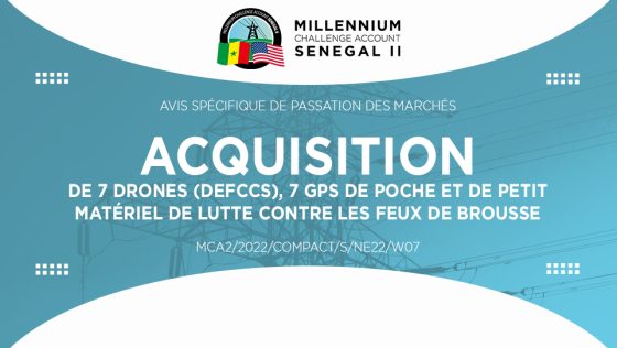 Avis pour l’acquisition de 7 drones DEFCCS, 7 GPS de poche et de petit matériel de lutte contre les feux de brousse