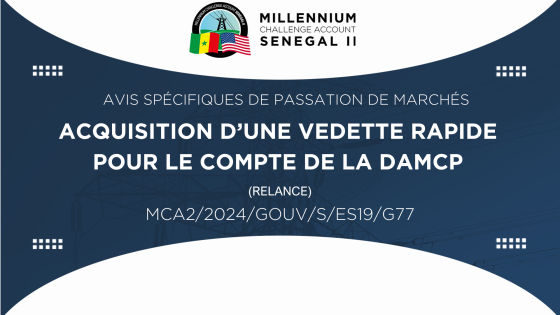 Avis pour l’acquisition d’une vedette rapide pour le compte de la DAMCP (relance)