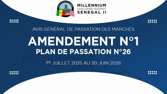 Avis Général de Passation des Marchés – Plan de Passation de Marchés N°26 – Amendement N°1