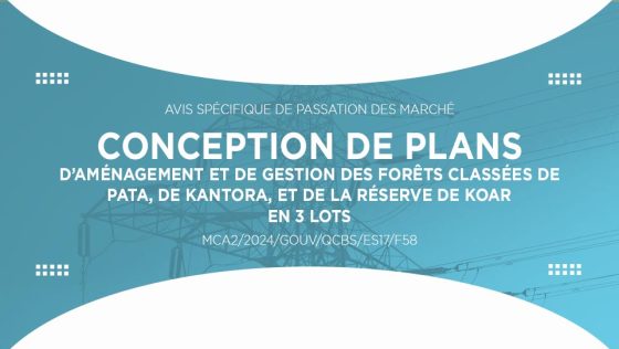 Avis pour la conception de plans d’aménagement et degestion des forêts classées de Pata, de Kantora et de la réserve de Koar (en 3 lots)