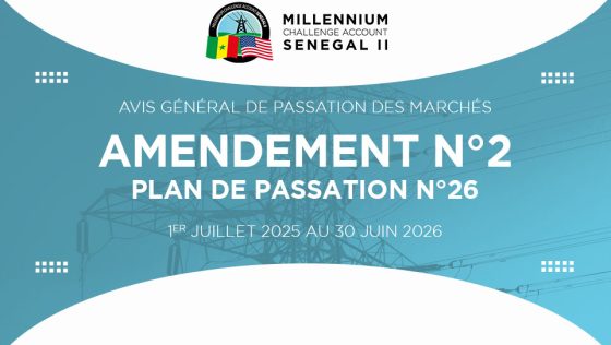 Avis Général de Passation des Marchés – Plan de Passation de Marchés N°26 – Amendement N°2