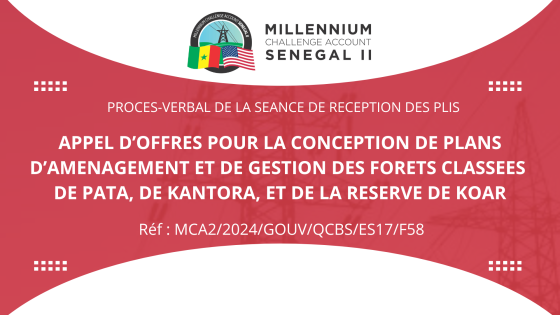 PROCES-VERBAL DE LA SEANCE DE RECEPTION DES PLIS : Appel d’offres pour la conception de plans d’aménagement et de gestion des forêts classées de Pata, de Kantora et de la réserve de Koar