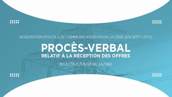 PROCÈS-VERBAL RELATIF À LA RÉCEPTION DES OFFRES : Acquisition d’outils de communication pour la CRSE en 7 lots