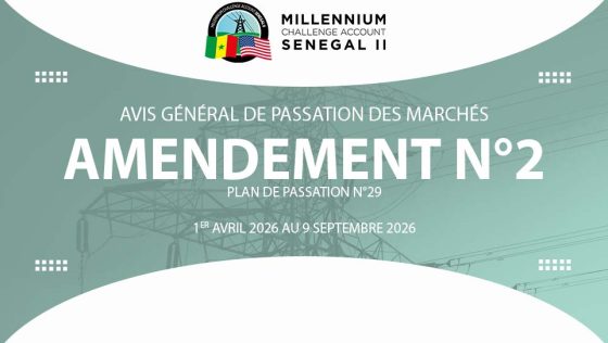 AVIS GÉNÉRAL DE PASSATION DE MARCHÉS : Plan de Passation des Marchés n°29 – Amendement 2