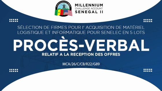 PROCÈS-VERBAL RELATIF À LA RÉCEPTION DES OFFRES : Sélection de firmes pour l’acquisition de matériel logistique et informatique pour Senelec en 5 lots
