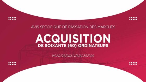 Avis pour l&rsquo;acquisition de soixante (60) ordinateurs