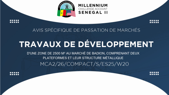 Avis pour travaux de développement d&rsquo;une zone de 2500 m² au marché de BADION comprenant deux plateformes et leur structure métallique
